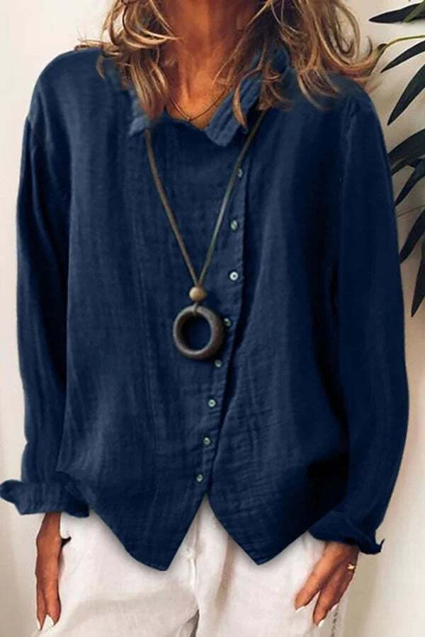 Women casual linen shirt T-shirt blouse tops
