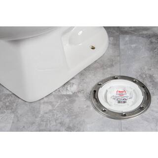 Oatey Fast Set 3 in. Outside Fit or 4 in. Inside Fit PVC Hub Toilet Flange with Test Cap and Stainless Steel Ring 435922