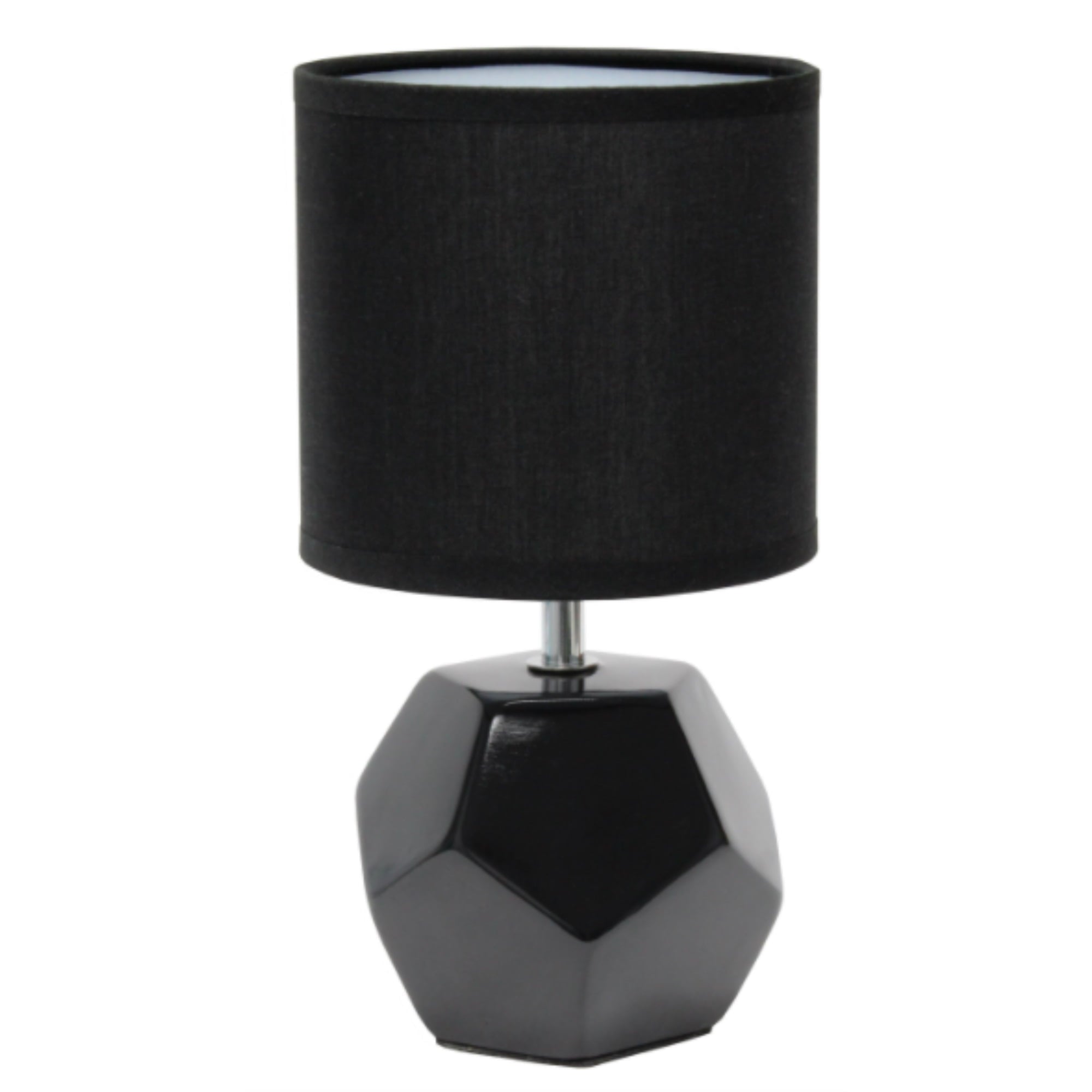 Simple Designs Round Prism Mini Table Lamp with Matching Fabric Shade