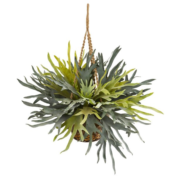 Staghorn Hanging Basket Artificial Plant