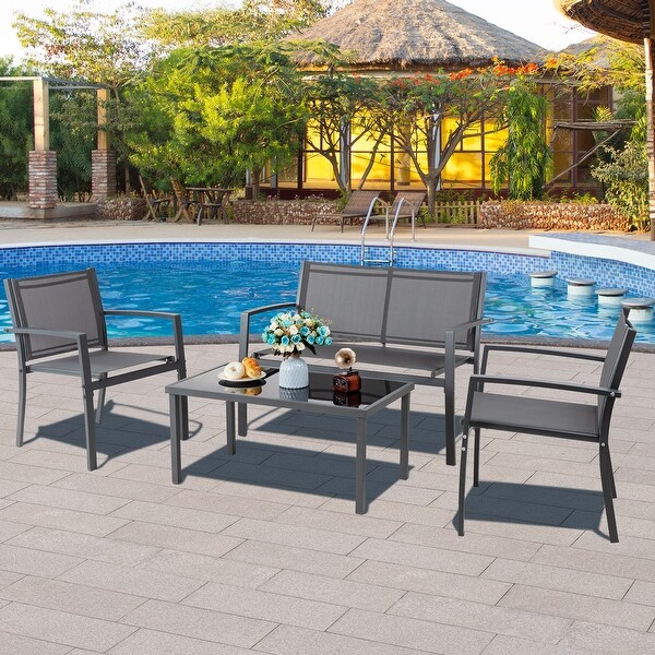 Futzca 4Piece Outdoor Patio Furniture Set，Textilene Bistro Patio Set