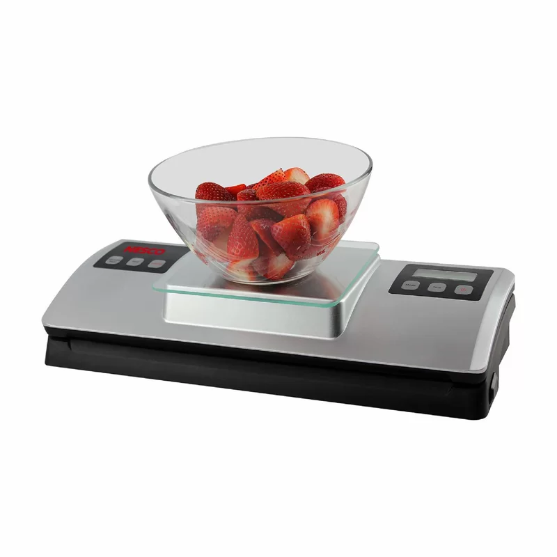 Nesco VSS-01 Automatic Food Vacuum Sealer with Digital Scale and Bag Starter Kit， Silver