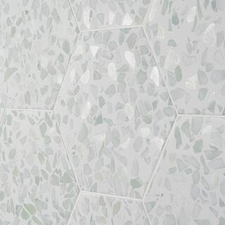 Ivy Hill Tile Fusion Hex Green Terrazzo 9.13 in. x 10.51 in. Matte Porcelain Floor and Wall Tile (8.07 sq.ft.  Case) EXT3RD106051