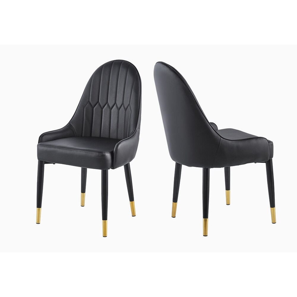 Leather Upholstered Accent Dining Chair  Set of 2