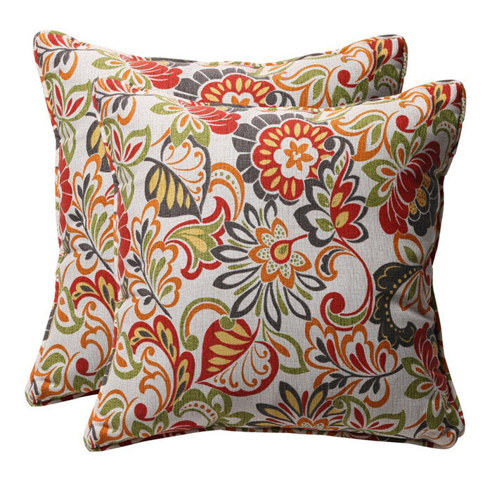 Pillow Perfect Zoe Citrus 18.5 Throw Pillow， Set of 2