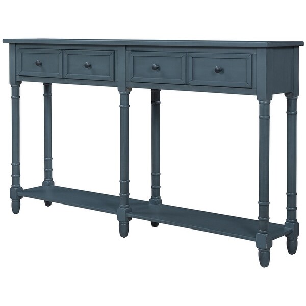 Entryway Console Table with Two Storage Drawers and Bottom Shelf