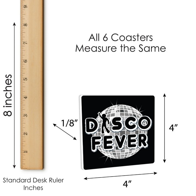 Big Dot Of Happiness 70 x27 s Disco Funny 1970s Disco Fever Party Decorations Drink Coasters Set Of 6