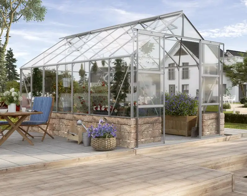Large garden glass metal greenhouse Family garden greenhouse