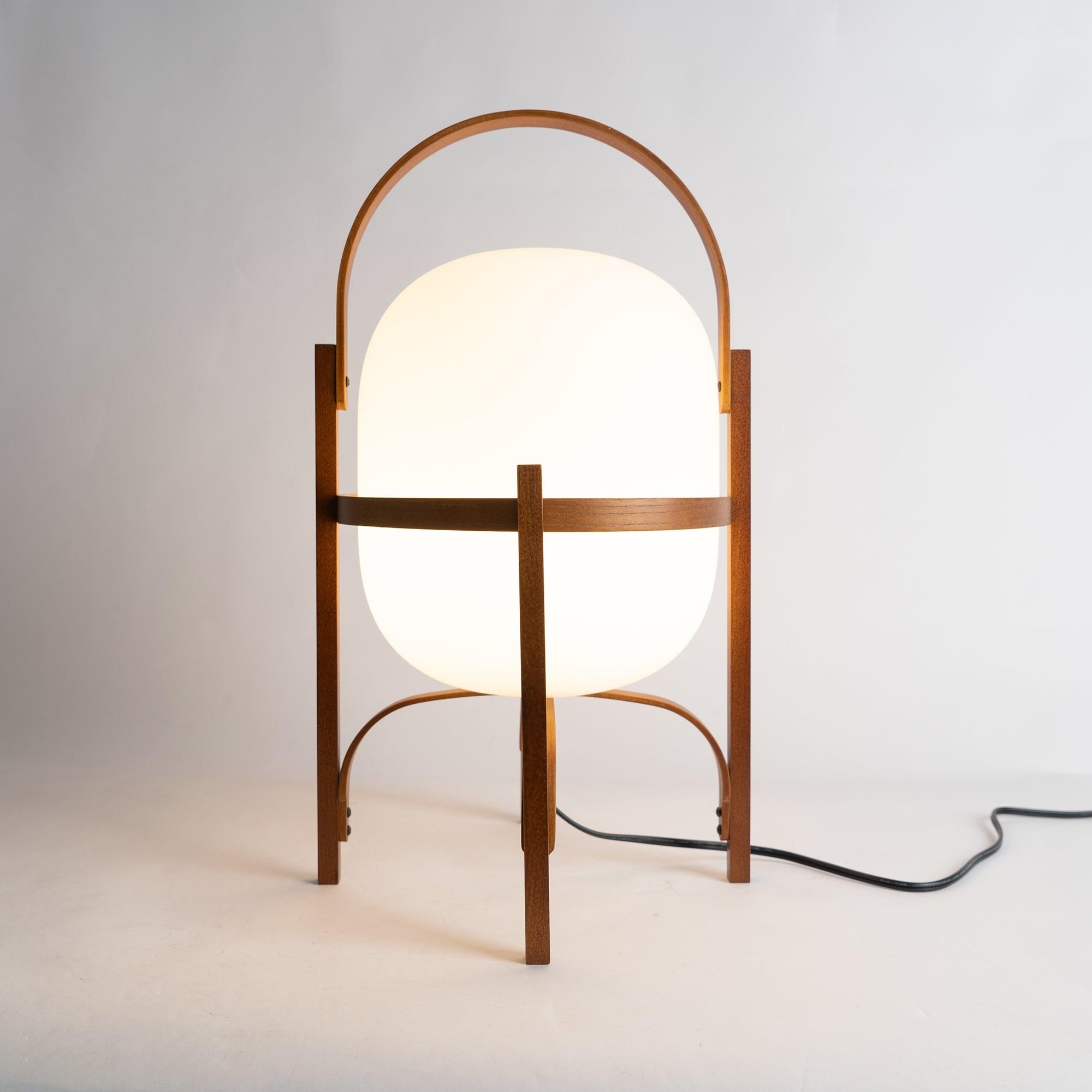 Portable Lantern Glass Table Lamp