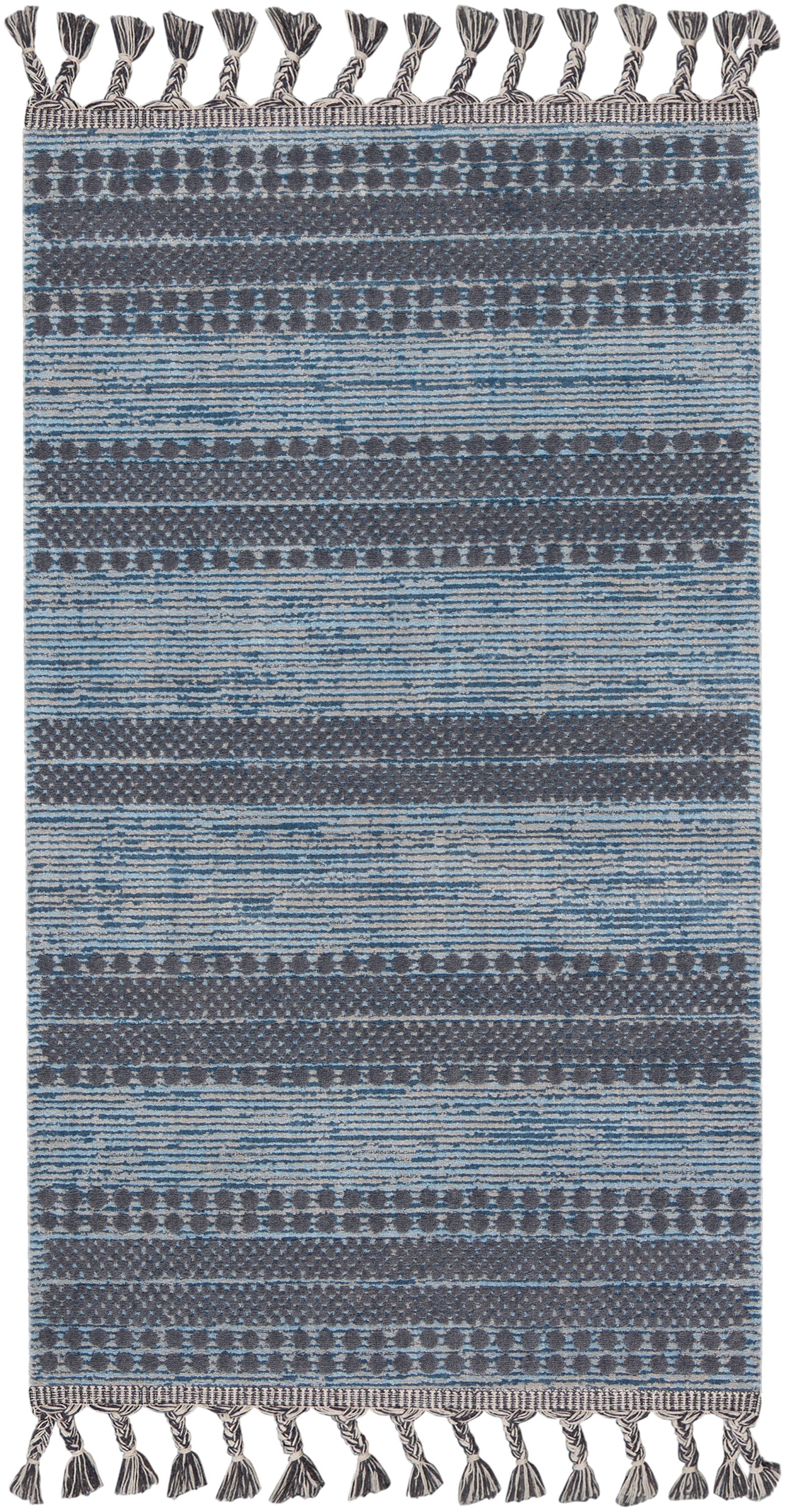 Nourison Asilah Casual Striped Light/Blue/Charcoal 2'2