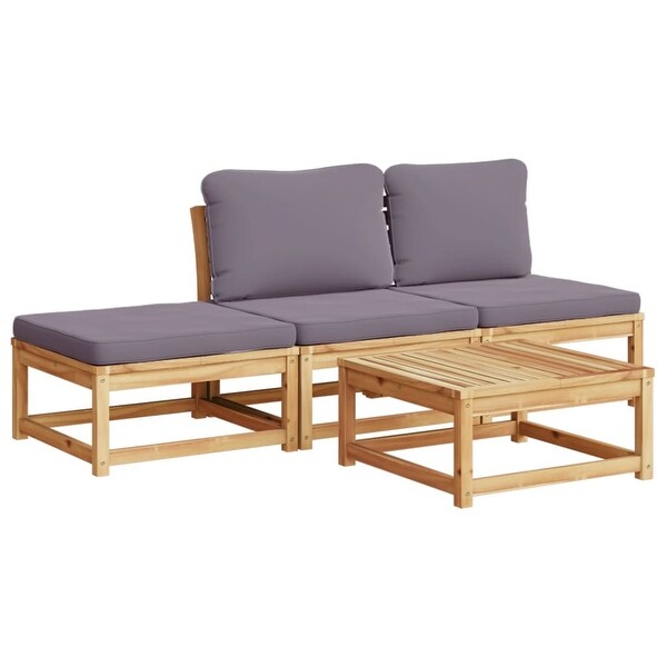 vidaXL Patio Sofa with Cushions 2Seater Outdoor Loveseat Solid Wood Acacia