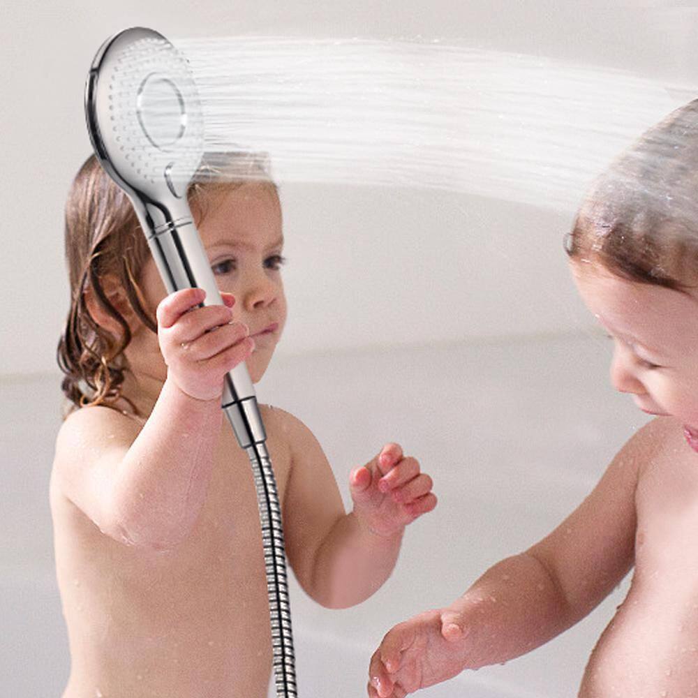 Tileon Over the Shower High Pressure Handheld Shower Head with 3 Spray Setting and Filter in Chrome AYBSZHD2220