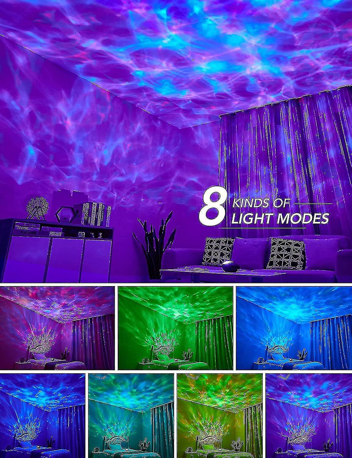 Galaxy Projector， Skylight Ocean Wave Galaxy Light For Adults Kids Bedroom， Star Projector Night Light With White Noise， Timer， Bluetooth Speaker， Coo