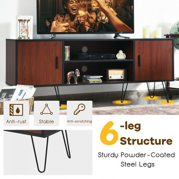 59 Inches Retro Wooden TV Stand for TVs up to 65 Inches - 59