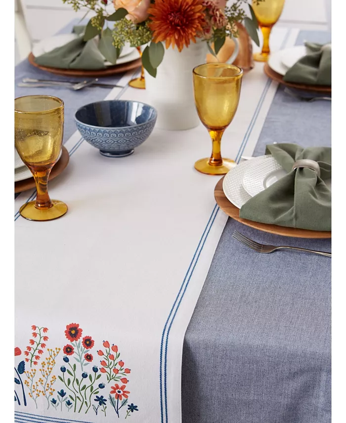 Design Imports Flower Garden Embellished Table Runner 14 x 72