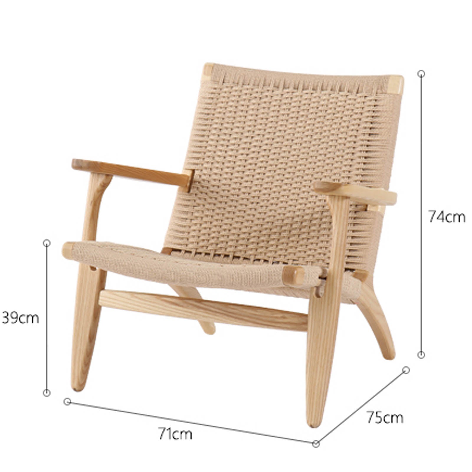 Solid Wood And Cord Lounge Chair  Ws-086-N