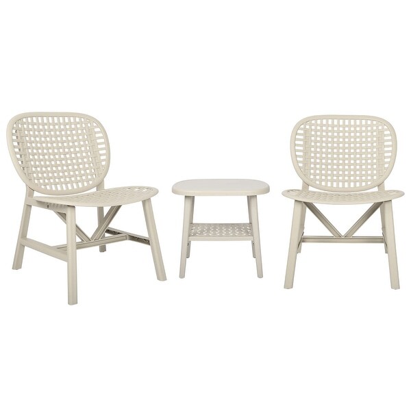 3 Pieces Hollow Design Retro Patio Table Chair Set All Weather Conversation Bistro Set Outdoor