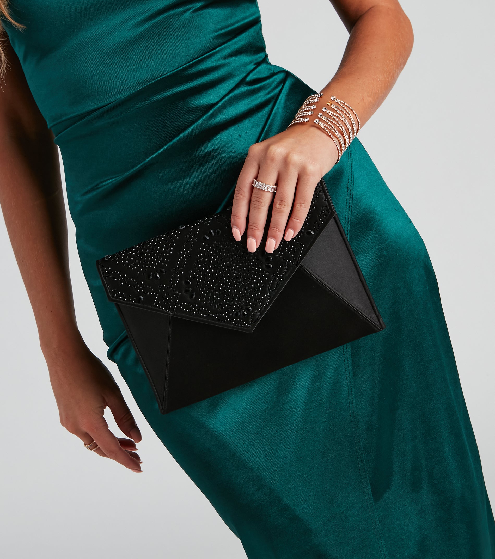 VIP Style Satin Beaded Clutch