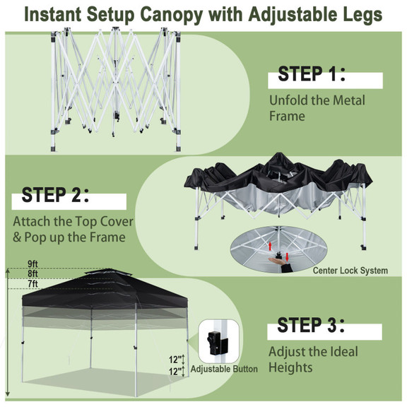 Costway 64257139 2 Tier 10 x 10 Feet Pop up Canopy...