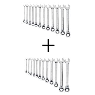 DW Reversible SAE Ratcheting Wrench Set (12-Piece) and Reversible Metric Ratcheting Wrench Set (12-Piece) DWMT19232W19230