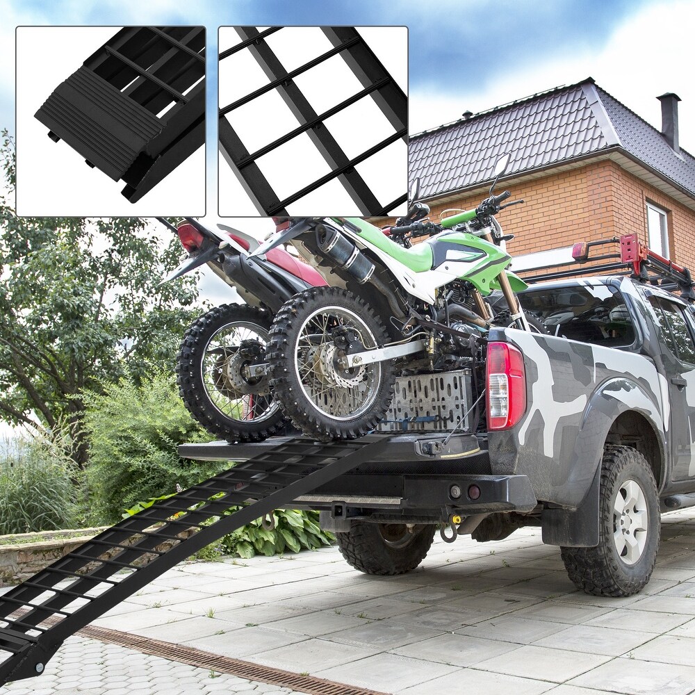 10ft Aluminum Loading Ramp Dirtbike Motorcycle Truck Single ATV Ramp