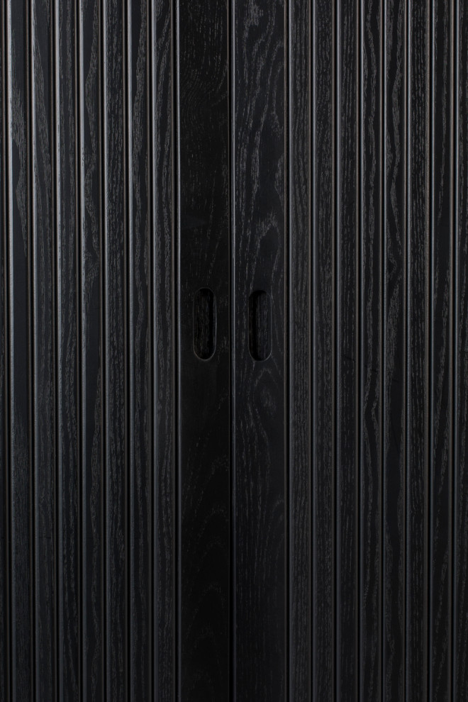 Black Tambour Door Cabinet  Zuiver Barbier   Midcentury   Accent Chests And Cabinets   by Oroa   Distinctive Furniture  Houzz