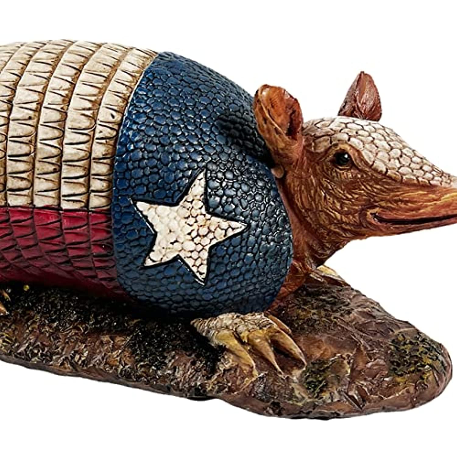 Urbalabs Western Armadillo Texas Flag Office Desk Art Armadillo Gifts Figure Western Garden Statues Decor Outdoor Statue Yard Art Sculptures Rustic Yard Decorations (Texas Dillo)