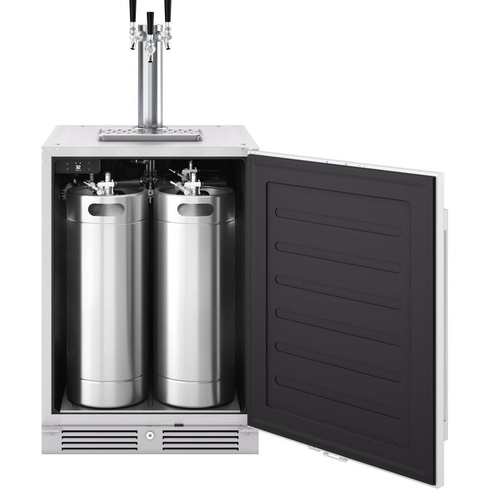 Zephyr Presrv 5.6 cu. ft. Convertible Outdoor Beer Kegerator in Stainless Steel with 107-Can Beverage Storage PRKB24C01AS-OD