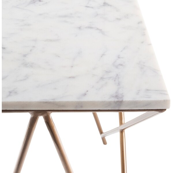 Felicity Modern Marble and Metal Side Table - Gold