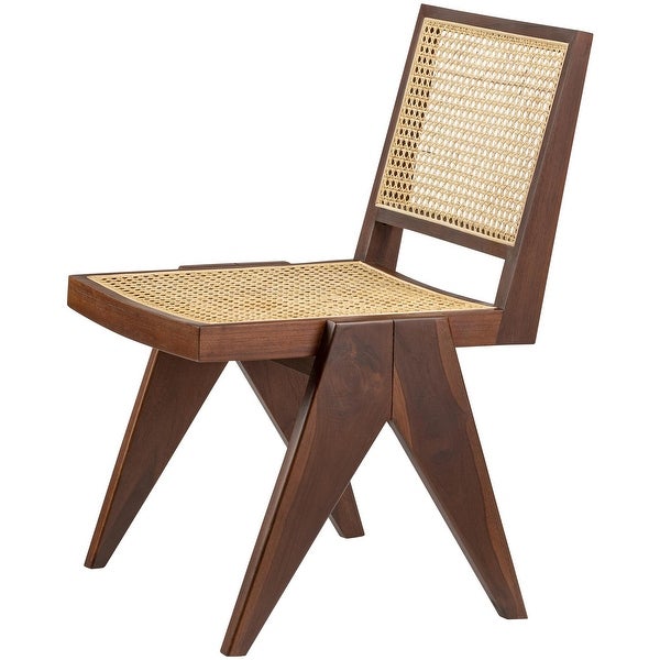 Adelrina Wood and Rattan Dining Chairs (Set of 2)