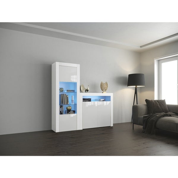 Milano Set 2D-BK Modern Wall Unit Entertainment Center