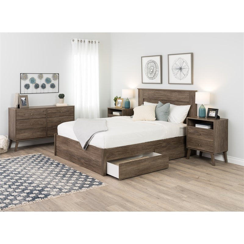 Home Square 3-Piece Set with Tall 6-Drawer Chest Double Dresser & 4-Drawer Chest