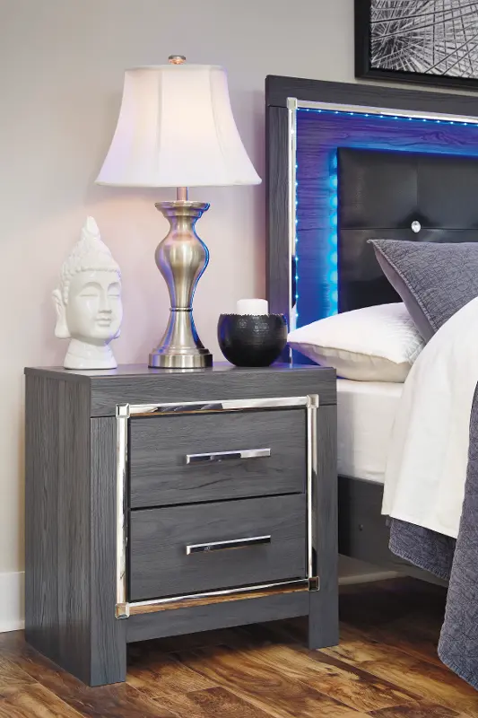 Halo Gray and Chrome Nightstand