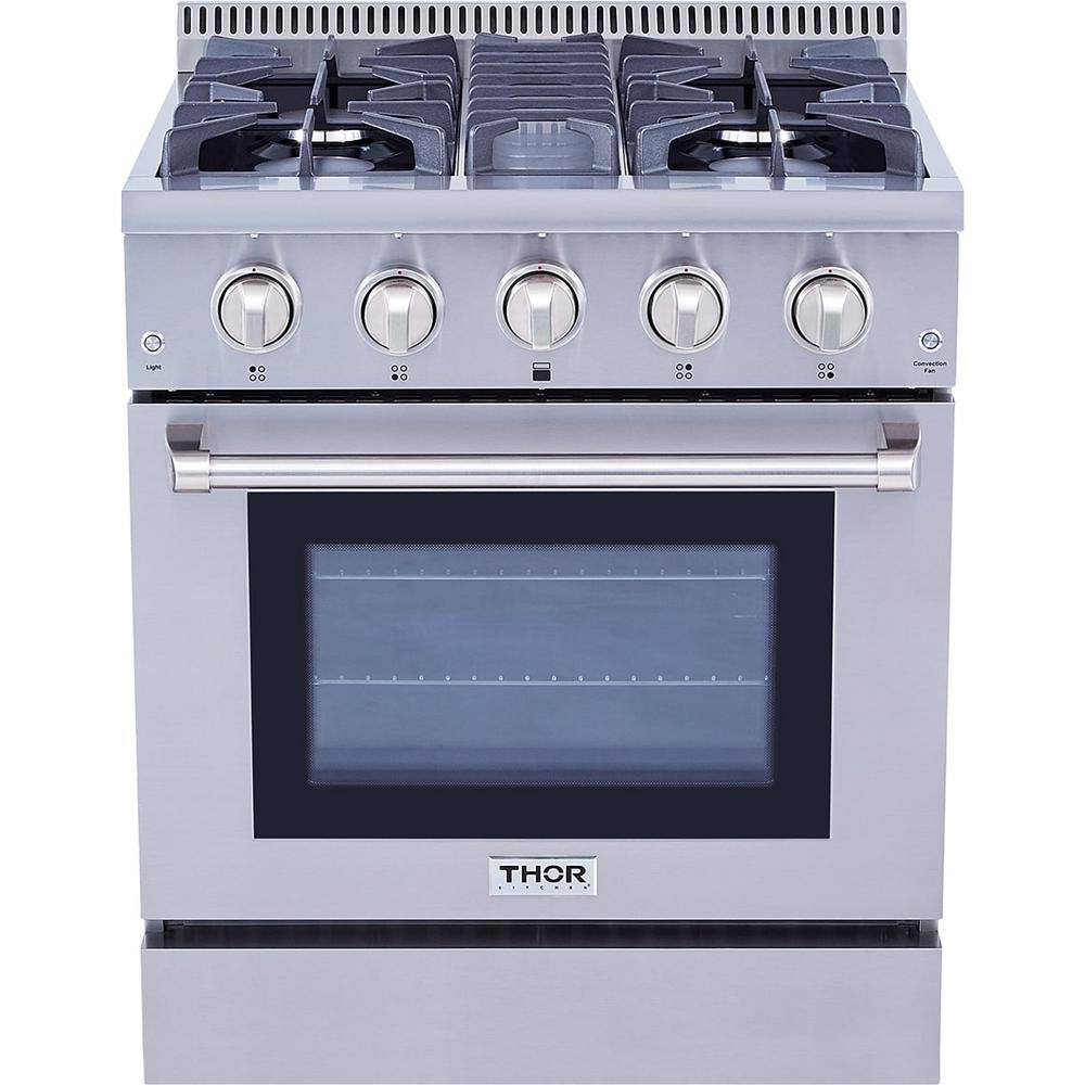 Thor Kitchen Pre-Converted Propane 30 in. 4.2 cu. ft. Dual Fuel Range in Stainless Steel HRD3088ULP