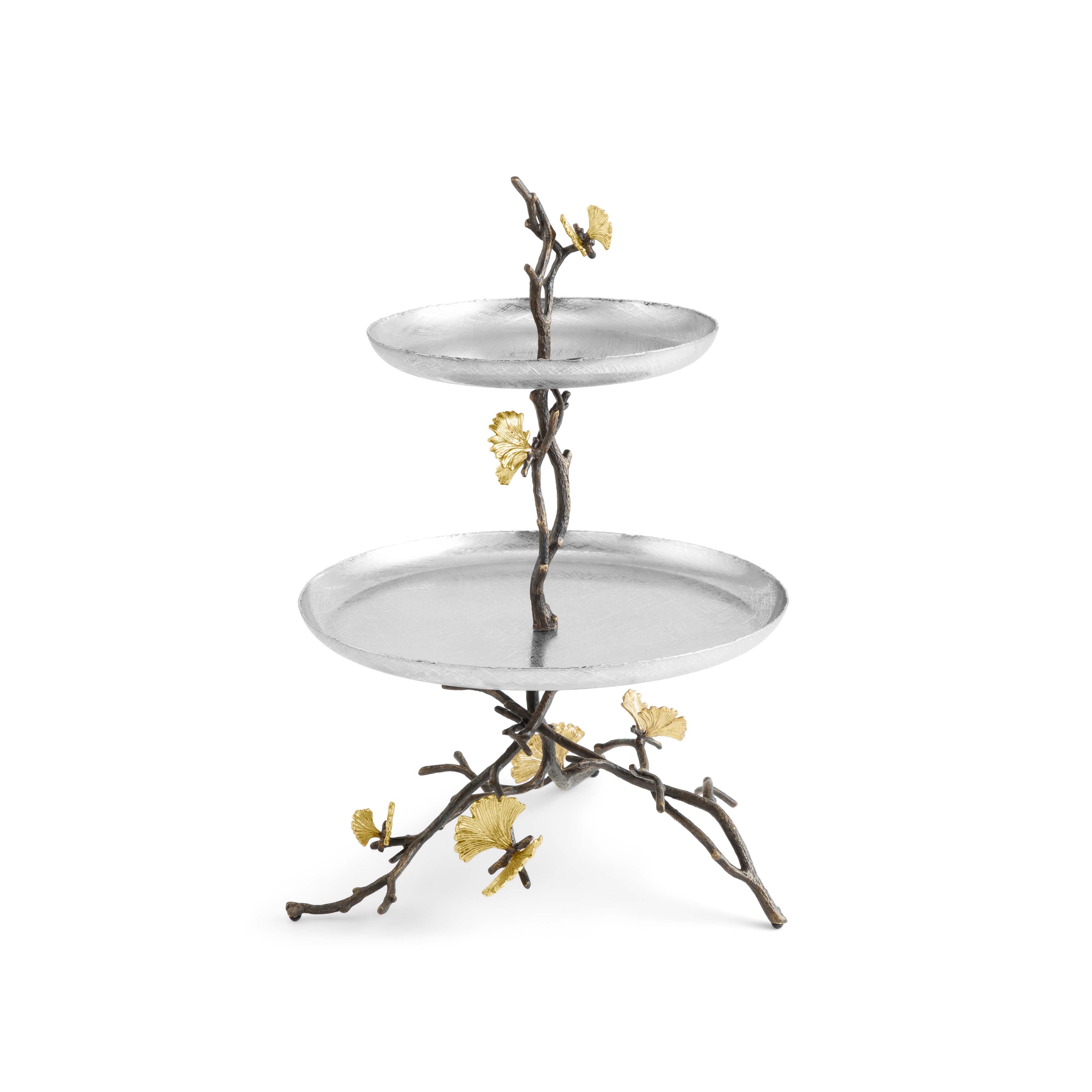 Butterfly Ginkgo 2 Tier Etagere