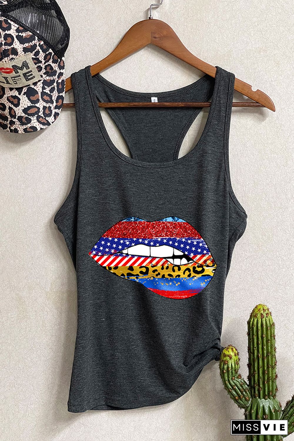 Patriotic Lips Graphic Tee Wholesale