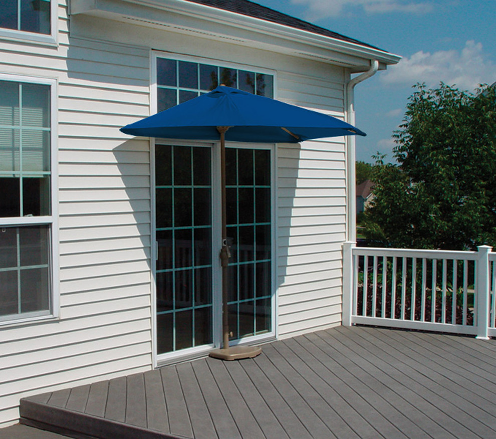 5 Piece Adena  Weather Wicker Set With off The Wall Brella   Contemporary   Outdoor Dining Sets   by Blue Star Group  Houzz