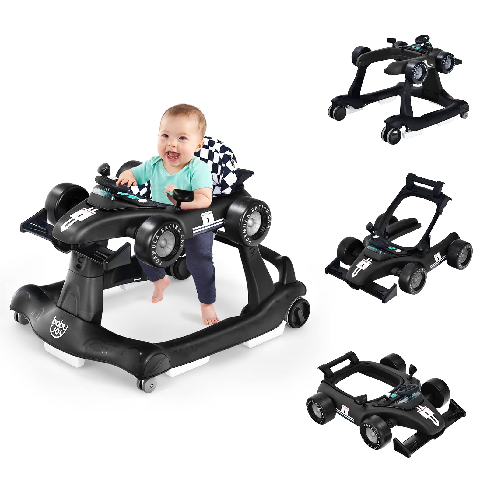 Foldable Activity Walker w/ Adjustable Height & Speed | 4-in-1 Baby Walker