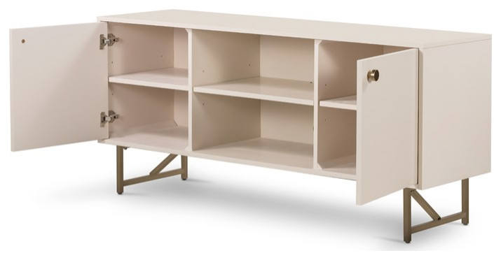 Van Media Console Matte Alabaster   Contemporary   Console Tables   by Four Hands  Houzz