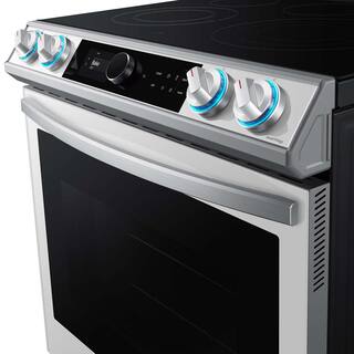  Bespoke 6.3 cu ft. 5-Element Smart Slide-In Electric Range with Self-Cleaning Convection Oven and Air Fry in White Glass NE63BB871112