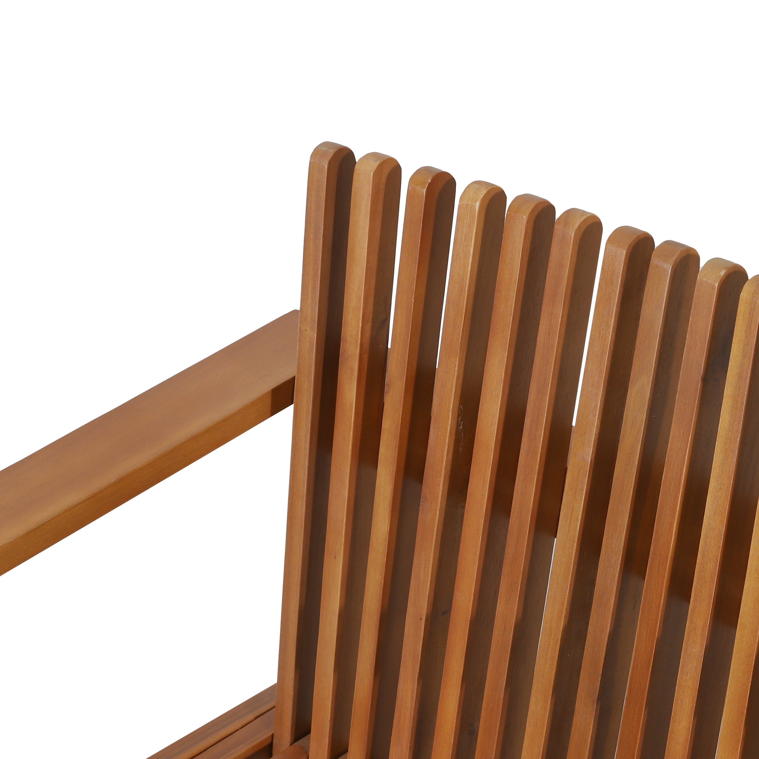 Naomi Outdoor Acacia Wood Slatted Club Chairs, Set of 2, Teak