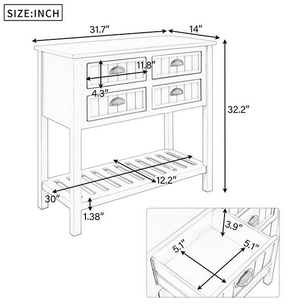 Console Table with Bottom Shelf