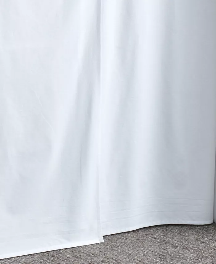 Nautica Solid White Cotton Twin XL Dorm Bedskirt