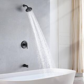 YASINU Single-Handle 5-Spray Tub and Shower Faucet in Matte Black (Valve Included) YNAA519MB