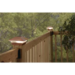 Veranda 4 in. x 4 in. (3.5 x 3.5 Post Size) 3 Lumens Copper Plated Plastic Solar Post Cap 2211-F32T3