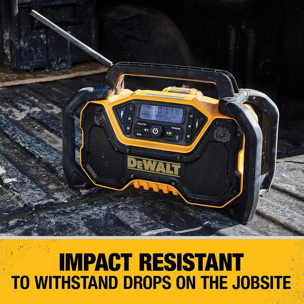 DEWALT DCR028B 12-Volt or 20-Volt Max Water Resistant Cordless Bluetooth Jobsite Radio Bluetooth Adapter