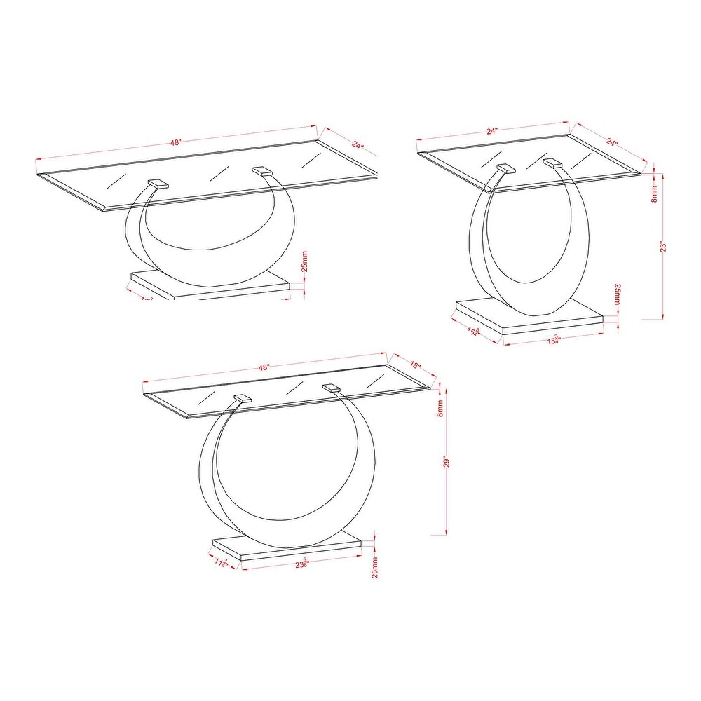 Heer Contemporary Silver 48 inch Metal 3 Piece Accent Table Set by Furniture of America