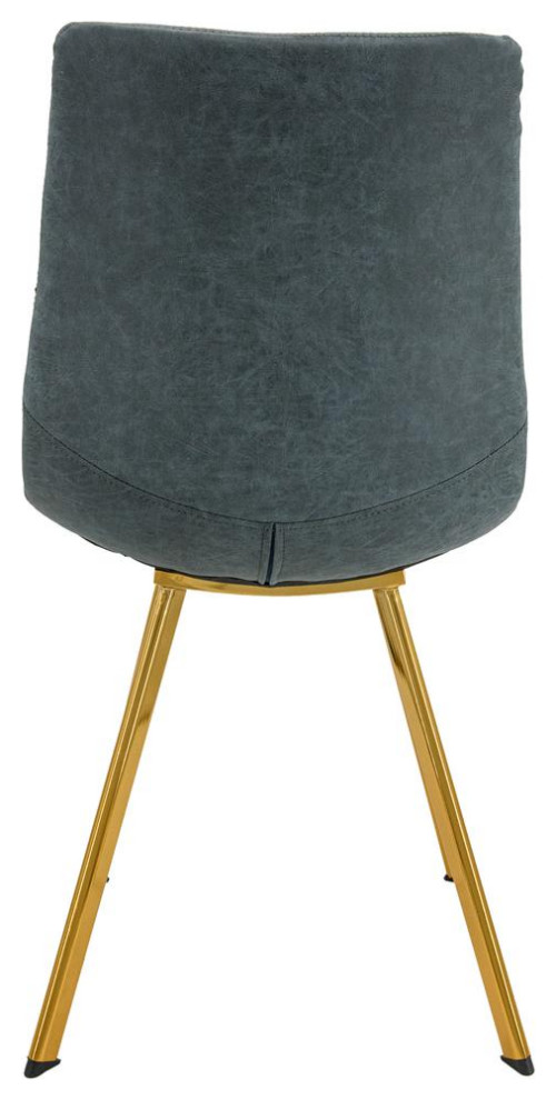 Leisuremod Markley Modern Leather Dining Chair With Gold Legs Mcg18Bu   Contemporary   Dining Chairs   by GwG Outlet  Houzz