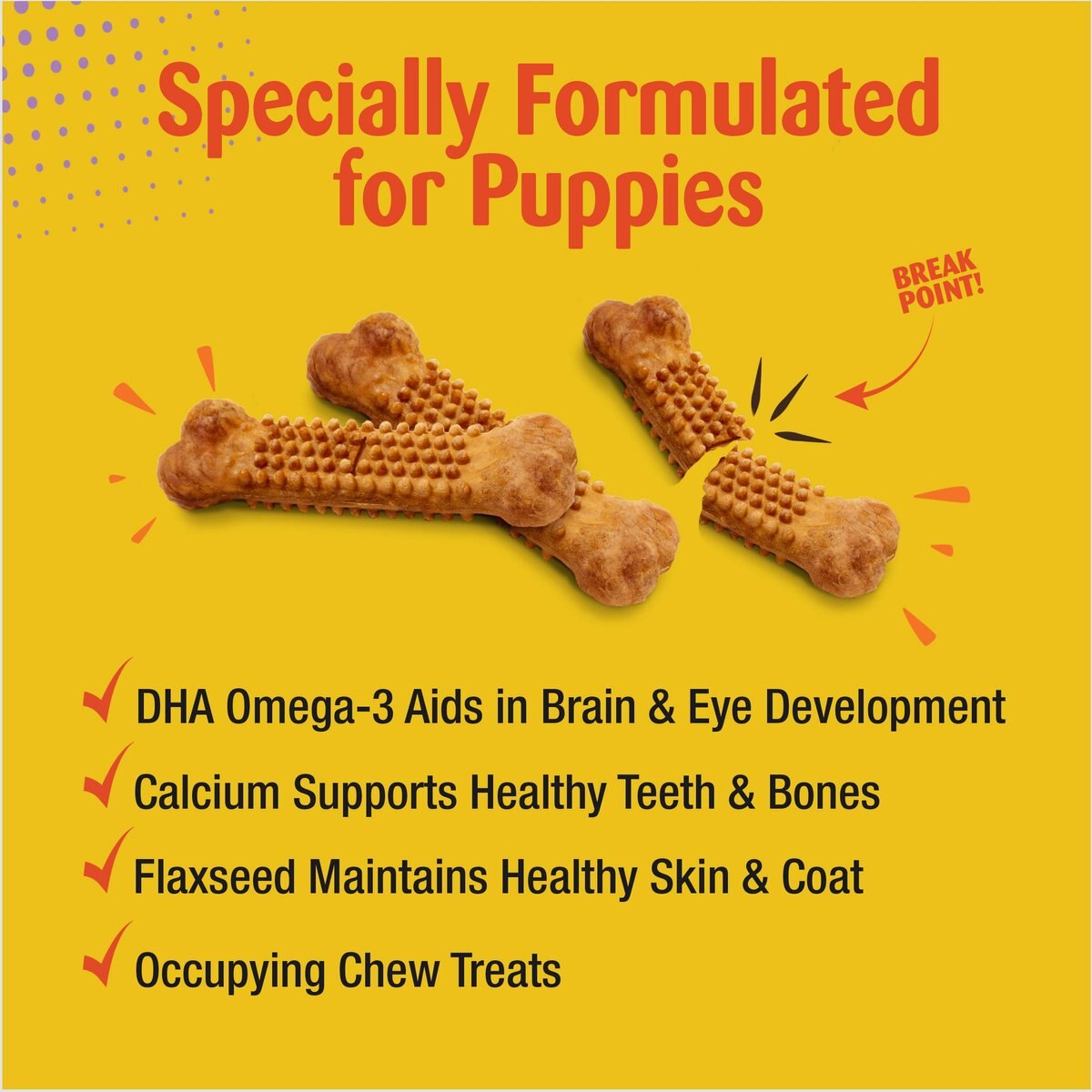 Nylabone Nubz Turkey and Sweet Potato Flavored Puppy Chew Treat， 8 count