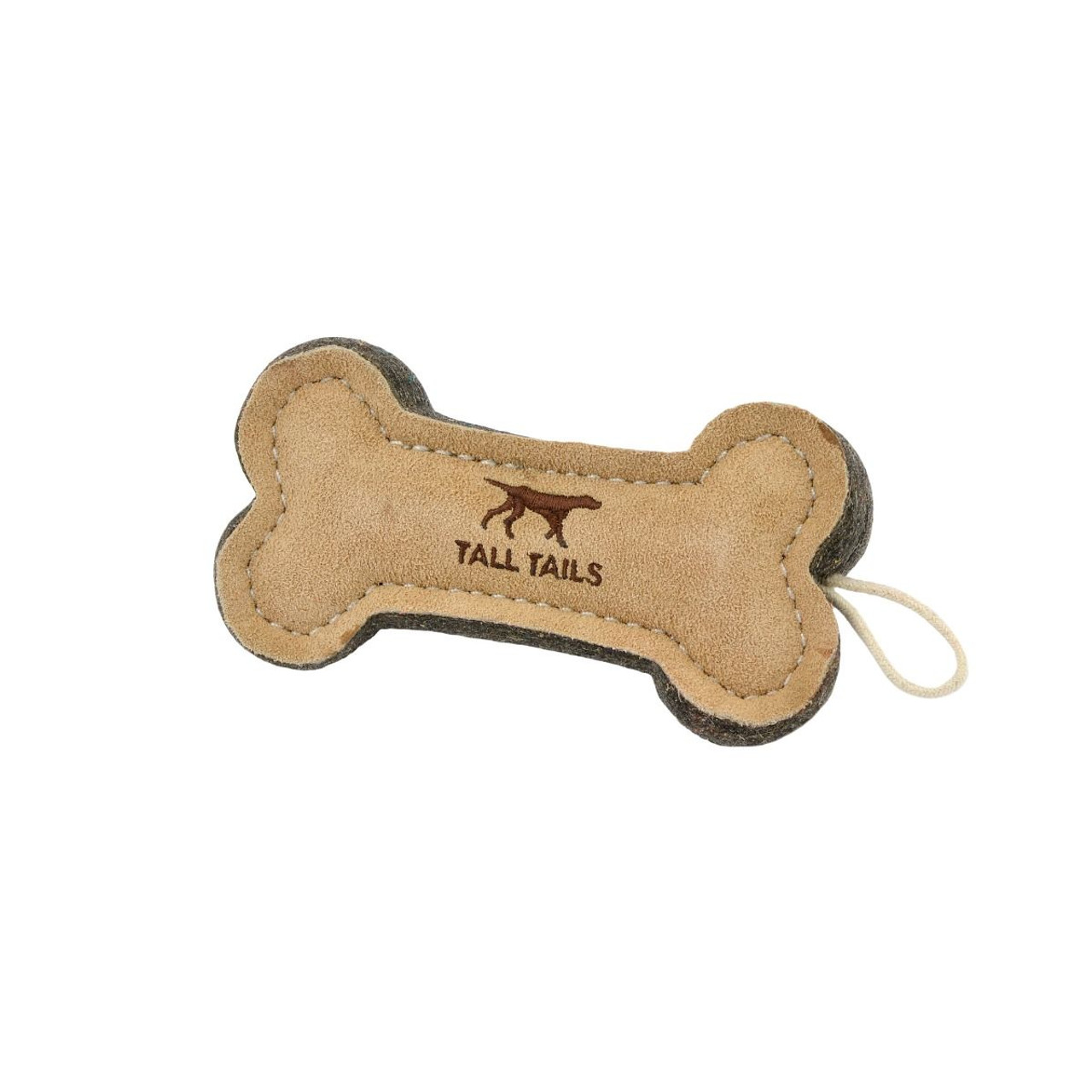 Tall Tails Natural Leather Bone Dog Toy， 6